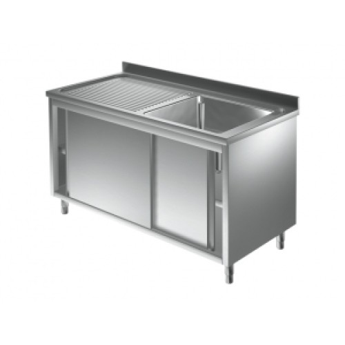 Spülschrank mit Schiebetüre 1 Becken Rechts 1000x700x850mm Spülschrank mit Schiebetüre 1 Becken Rechts 1000x700x850mm