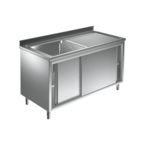 Spülschrank mit Schiebetüre 1 Becken Links 1000x700x850mm Spülschrank mit Schiebetüre 1 Becken Links 1000x700x850mm