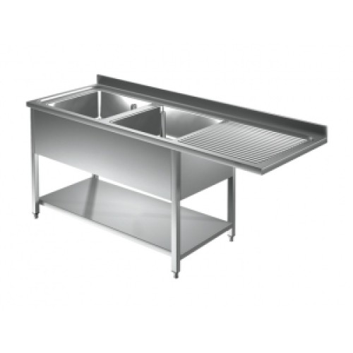 Spüle 2 Becken links 1600x700x850mm Spüle 2 Becken links 1600x700x850mm