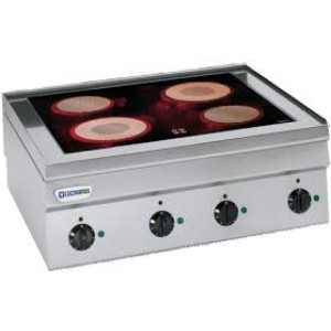 TECNOINOX Elektroherd PCC70E/6/0 mit 4 Ceran Kochfläche-Tischger