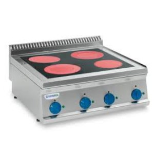 TECNOINOX Elektroherd PCC70E/0 mit 4 Ceran Kochfläche-Tischger