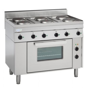 TECNOINOX Elektroherd mit 1/1 Umluftbackofen PFL105E/6/0 1050x600x850mm