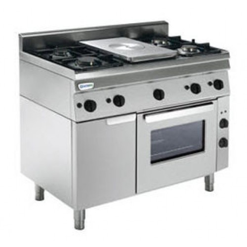 TECNOINOX Gasherd PPF5G/G6 mit 5 Brenner GN 1/1 Backofen