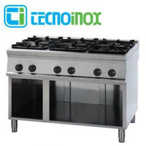 TECNOINOX Gasherd PCG12FG9 mit 6 Brenner offene Unterbau