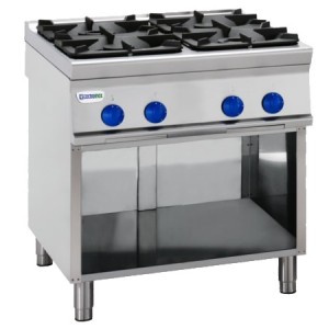 TECNOINOX Gasherd PCG8FG9 mit 4 Brenner offene Unterbau TECNOINOX Gasherd PCG8FG9 mit 4 Brenner offene Unterbau