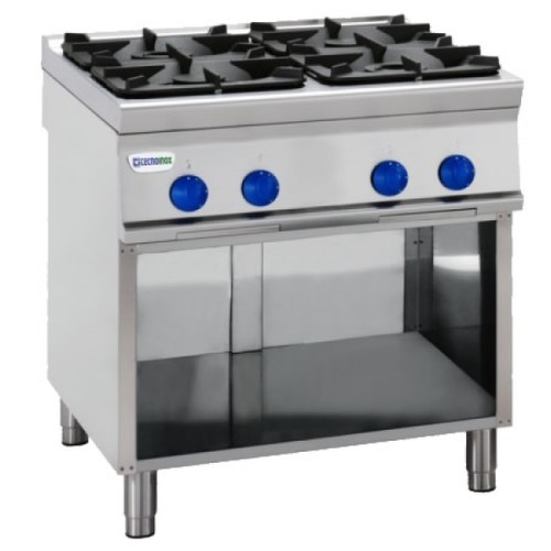 TECNOINOX Gasherd PCG8FSG9 mit 4 Brenner offene Unterbau