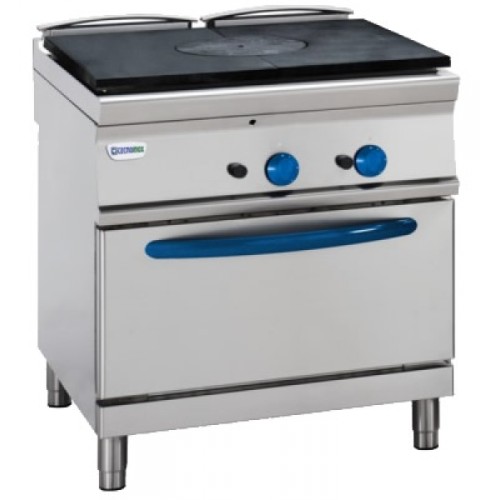 TECNOINOX Gasherd PPF8GG9 mit Großkochfeld und Gas Backofen