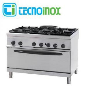 TECNOINOX Gasherd PFXG12GG9 mit 6 Brenner und großem Backofen