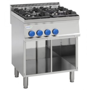 TECNOINOX Gasherd PC70G7A mit 4 Brenner und Offenem Untebau