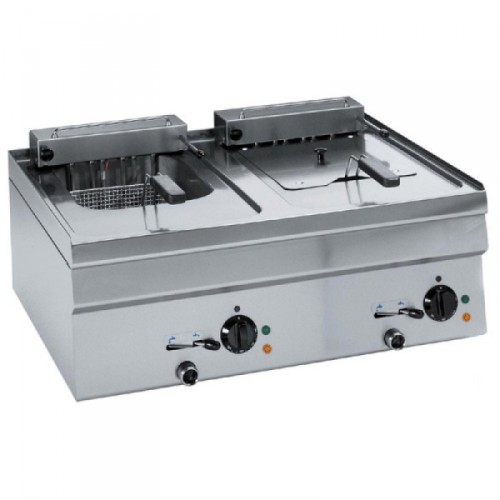 TECNOINOX Elektro-Tisch-Friteuse FR70E7- 2 x 8Liter 700x700x280m