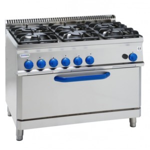 TECNOINOX Gasherd PFX105GG7 mit 6 Brenner und großem GAS Backofe