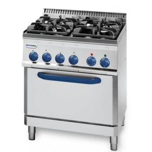 TECNOINOX Gasherd PF70V7 mit 4 Brenner und Umluft Elektro Backof TECNOINOX Gasherd PF70V7 mit 4 Brenner und Umluft Elektro Backof