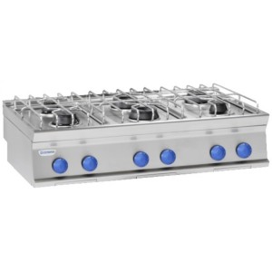 TECNOINOX Gasherd PC12G/7 mit 6 Brenner Tischgerät 1200x700x280m