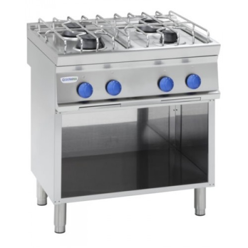 TECNOINOX Gasherd PC8FSG7 4 Brenner und Offenem Unterbau 800x700 TECNOINOX Gasherd PC8FSG7 4 Brenner und Offenem Unterbau 800x700