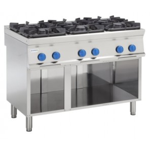 TECNOINOX Gasherd PC12FG7 6 Brenner und Offenem Unterbau 1200x70