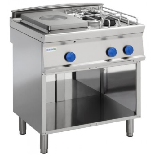 TECNOINOX Gasherd PCP8FG7 2 Brenner und Offenem Unterbau 800x700 TECNOINOX Gasherd PCP8FG7 2 Brenner und Offenem Unterbau 800x700