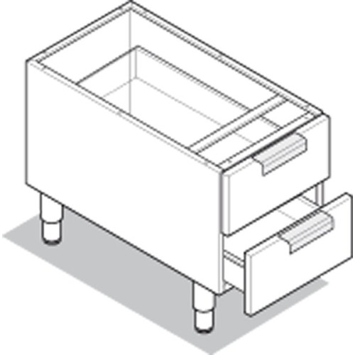 Neutralelement Unterbau mit Schublade Edelstahl Maße: 350x575x60mm