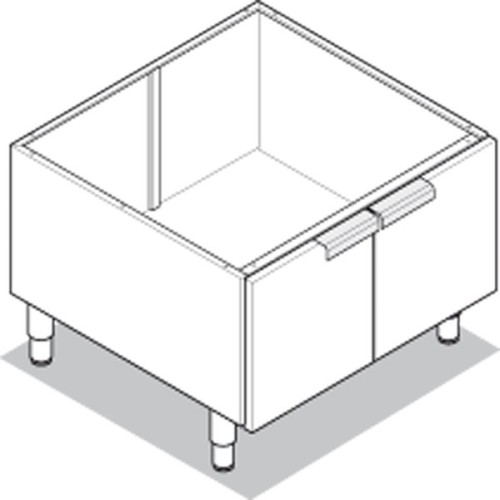 Neutralelement mit Tür Unterbau Edelstahl Maße: 700x575x600 mm
