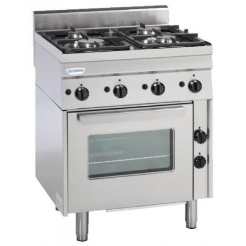 TECNOINOX Gasherd PF105G/0 mit 6Brenner und Elektro Umluft- Backofen