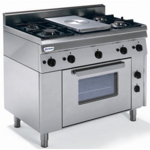 TECNOINOX Gasherd PPFL5G/0 mit 4 Brenner und Backofen TECNOINOX Gasherd PPFL5G/0 mit 4 Brenner und Backofen