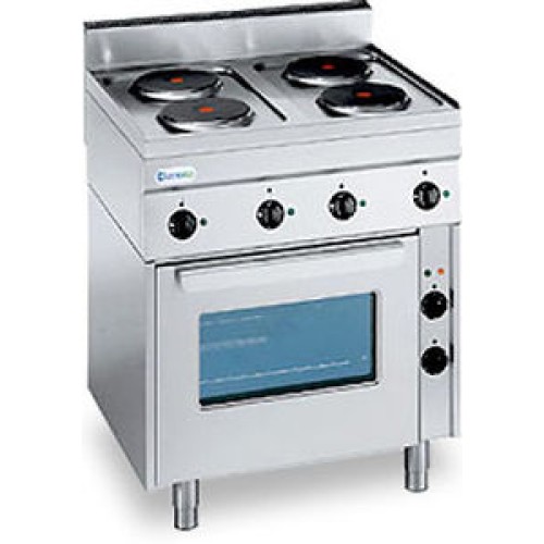 TECNOINOX Elektroherd PFL105E/0 mit Umluft-Backofen und 6 Runde