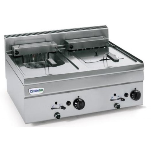 TECNOINOX Gas-Tisch Friteüse FR70G/0- 2x 8 Liter 700x650x280mm