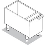 Neutralelement mit Tür Unterbau Edelstahl Maße: 350x575x600 mm