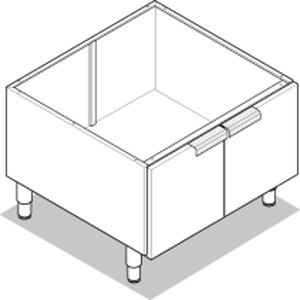 Neutralelement mit Tür Unterbau Edelstahl Maße: 700x575x600 mm Neutralelement mit Tür Unterbau Edelstahl Maße: 700x575x600 mm