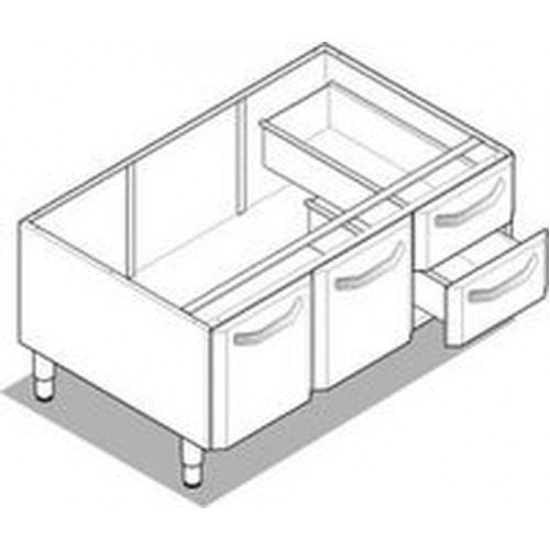 Neutralelement mit Tür u. Schubladen Unterbau Edelstahl Maße: 10