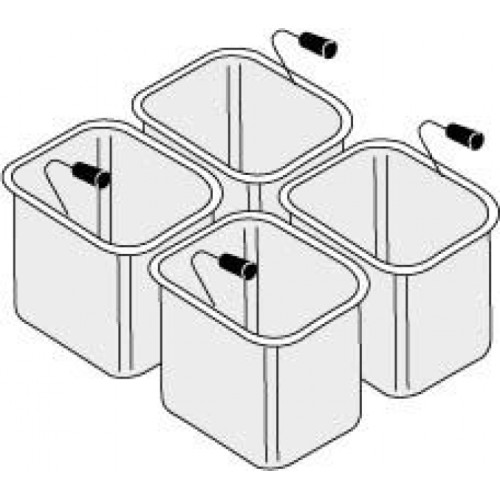 Korbset 4 x GN 1/6 für Nudelkocher 140x140x200mm