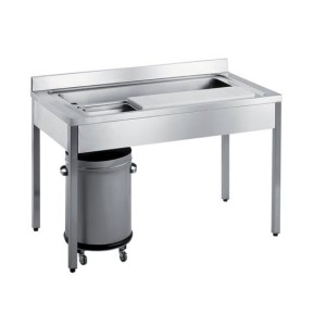 Gemüsewaschtisch TLV/13 mit fahrbarem Mülleimer