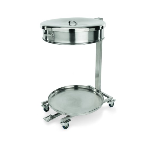 WAS Müllbeutelwagenr mit Fußpedal und Klappdeckel Ø 47cm WAS Müllbeutelwagenr mit Fußpedal und Klappdeckel Ø 47cm