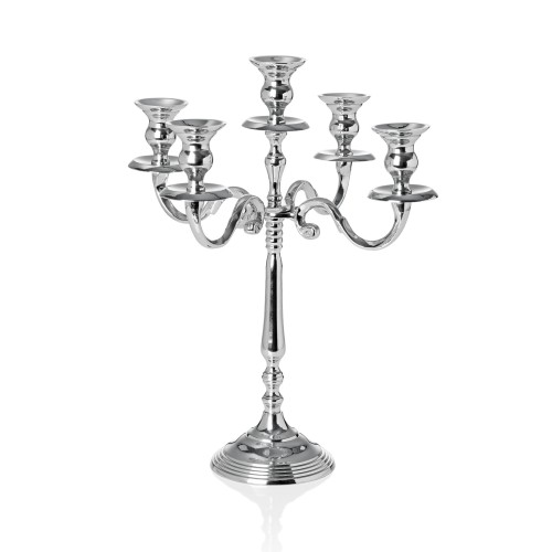 WAS Kandelaber 5-flammig Protukthöhe:30cm hochglanzpoliert Aluminium