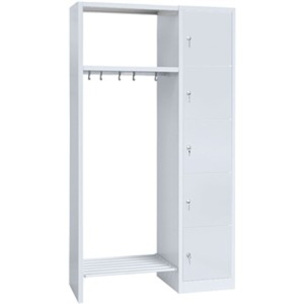 Garderobe, 1 Abteil, 5 Fächer rechts