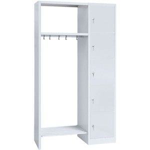 Garderobe, 1 Abteil, 5 Fächer rechts