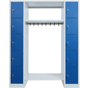 Garderobe, 2 Abteile, je 5 Fächer