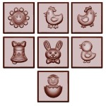 Schneider Schokoladen-Form Täfelchen mit Osterfiguren 31 x 31 x 9 mm 