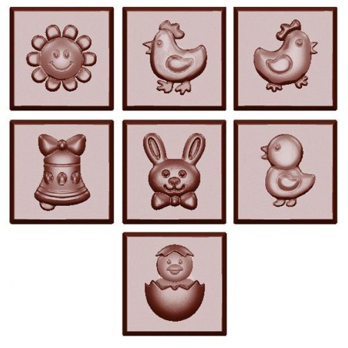 Schneider Schokoladen-Form Täfelchen mit Osterfiguren 31 x 31 x 9 mm Schneider Schokoladen-Form Täfelchen mit Osterfiguren 31 x 31 x 9 mm