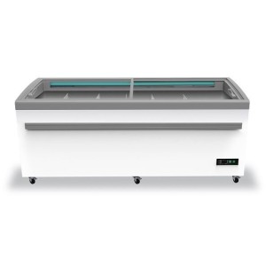 Tiefkühltruhe 2100 füe Eis und Tiefkühlprodukte mit Glasschiedeckel Tiefkühltruhe 2100 füe Eis und Tiefkühlprodukte mit Glasschiedeckel