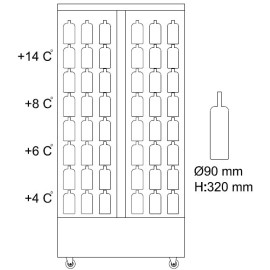 Weinkühlschrank - Flaschen: 112 - 2-Beidseitiger Türen. 