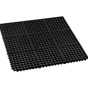 WAS Fusbodenmatte system Gummi perforiert 915x915x120mm WAS Fusbodenmatte system Gummi perforiert 915x915x120mm