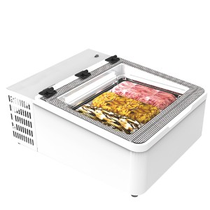 Speiseeisvitrine mit statischer Kühlung, Kapazität 3x 5 Liter, -10°/-22°C