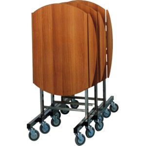 Frühstückswagen nussbaumfarbe rund