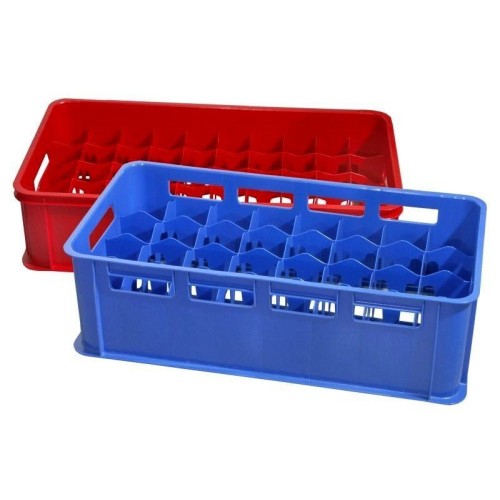 Contacto Gläsertransportkiste, 32 Fächer, blau