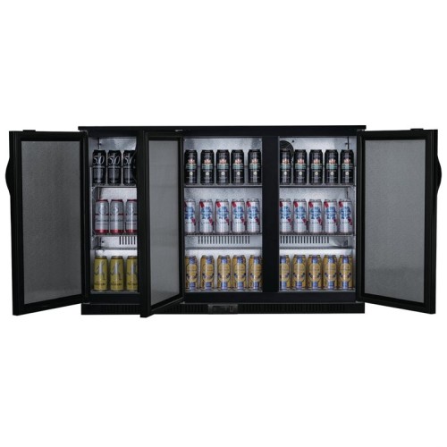 Polar Serie 85 Höhe G Barkühlschrank mit verdeckter Tür  Kapazität: 320L | 3 Klapptür | Schwarz