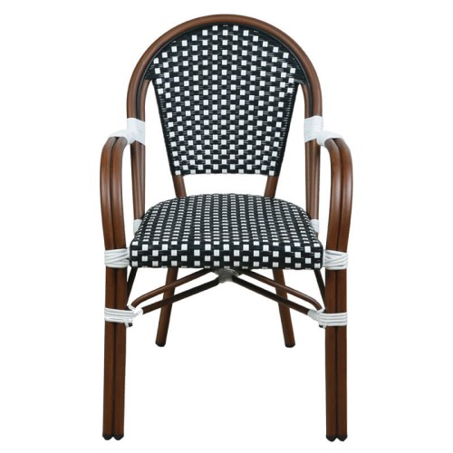 Terrassenstuhl  aus Kunststoffrattan mit Armlehne