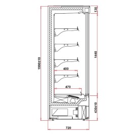 KBS  Wandkühlregal Variant 132 mit Glasschiebetüren