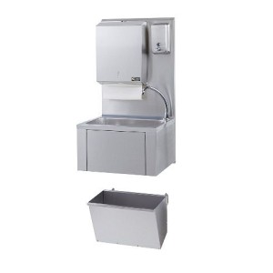 SOFINOR Handwaschstation mit Kniebedienung und Edelstahlzubehör, LMASWTX 