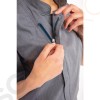 Chef Works Urban Springfield Unisex Kochjacke mit Reißverschluss kurzarm graublau S Brustumfang: 92-97cm| Größe: S