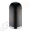 Bolero 40L schwarzer Abfalleimer aus Stahl mit offenem Deckel Material: Edelstahl und pulverbeschichteter Stahl | Inhalt: 40L